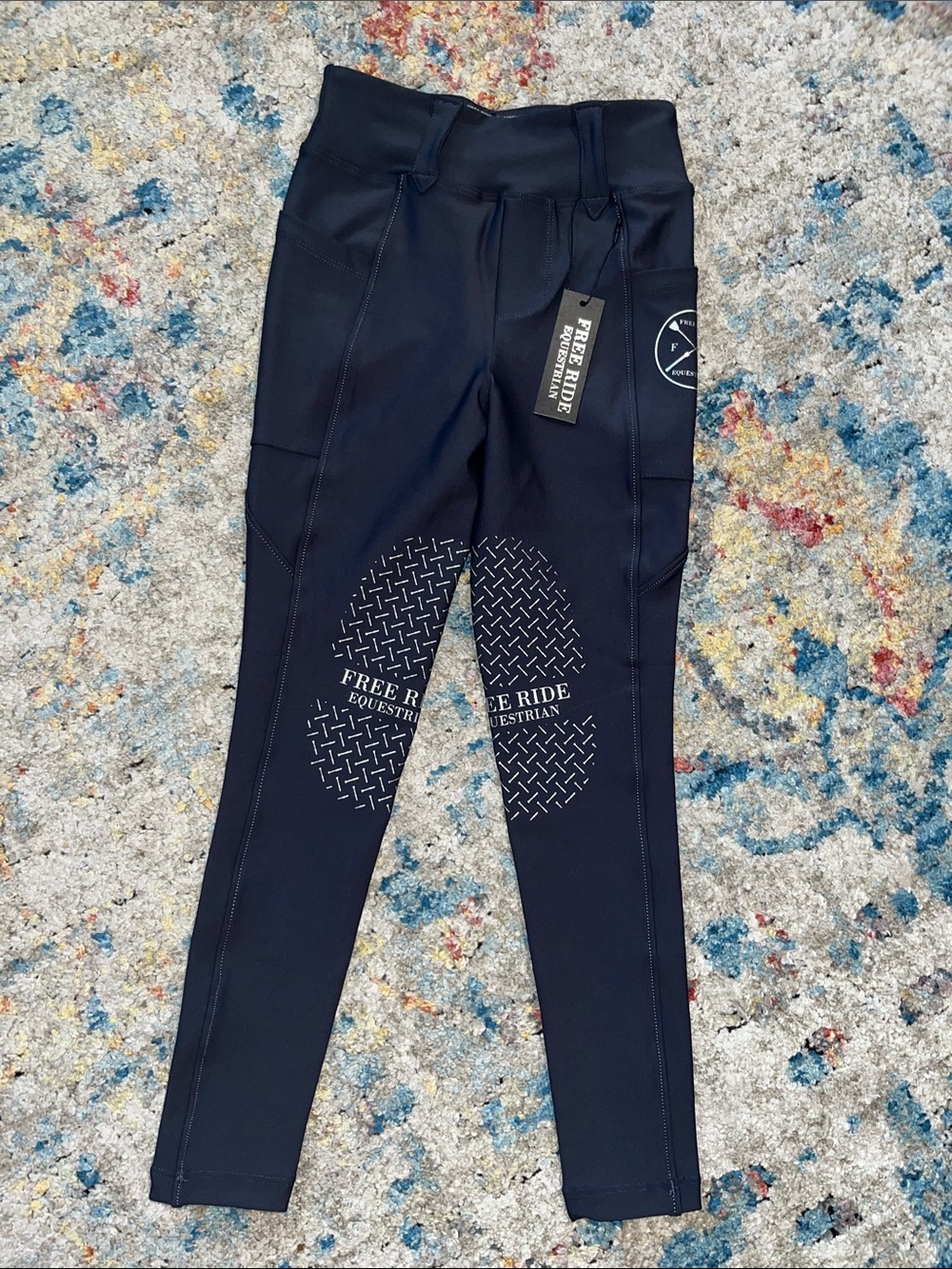 Free Ride Kids charcoal Equestrian Grip Leggings
